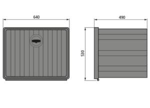 Werkzeugkasten Nova 64, Polypropylen, schwarz,  Spritzwasserschutz, 640 × 530 × 490 mm - SUER